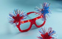 LED Red Glasses with Red and Blue Stars by Mud Pie