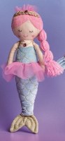 11" Pink Hair Mermaid Plush by Mud Pie
