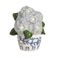 4"LED Blue Hydrangea Sitter by Mud Pie