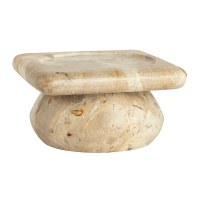 4" Beige Marble Pillar Candleholder by Mud Pie