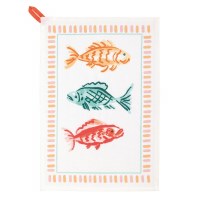 21" x 14" Three Multi Color Fish Kitchen Towel by Mud Pie