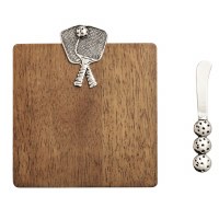 7" Sq Wood Pickleball Board with Spreader by Mud Pie