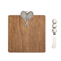 7" Sq Wood Tennis Board with Spreader by Mud Pie