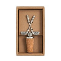 Antiqued Silver Golf Club Bottle Stopper by Mud Pie