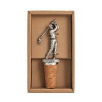 Antiqued Silver Golfer Bottle Stopper by Mud Pie