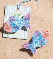 2" Blue Fish Hair Claw Clip by Mud Pie