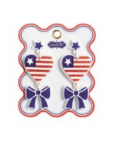 Red White and Blue Heart Earrings by Mud Pie