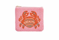 4.5" x 5.5" Pink with Orange Crab Zip Pouch by Mud Pie