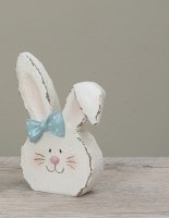 5" Polyresin Blue Box Bunny Head