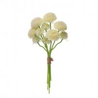 Bundle of Five 14" Faux Cream Scabiosa Flowers