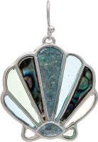 Silver and Blue With Abalone Scallop Earrings