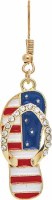 Gold Red White Blue Flip Flop Earrings