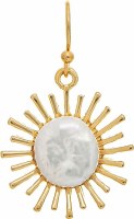 Gold Freshwater Pearl Sunburst Earrings