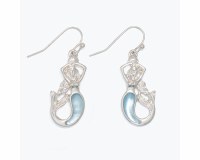 Silver and Aqua Mermaid Earrings