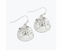 Shiny Silver Sand Dollar Earrings