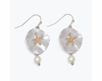 Silver and Gold Sand Dollar Earrings