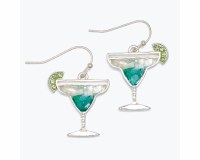 Silver and Green Margarita Earrings