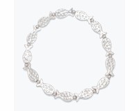 Silver Textured Fish Bracelet