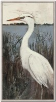 47" x 26" Heron Lookout 2 Coastal Canvas Framed