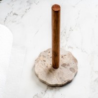 13" Beige Marble Paper Towel Holder