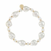 Gold Natural Pearl Bead Bracelet