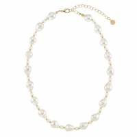 15" Gold Pearl Bead Necklace