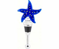 5" Blue Glass Starfish Bottle Stopper