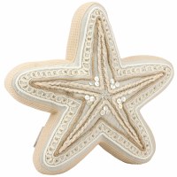 14" Natural Starfish Shape Pillow