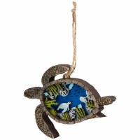 4" Multi Color 3D Wood Turtle Magnetic Ornament