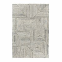 4' x 6' Blue and Ivory Delta Rug