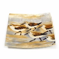 5" Sq Capiz Sandpiper Dish