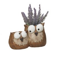 7" Owl Friends Cement Pot