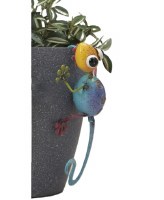 7" Blue Body Metal Gecko Pot Cling