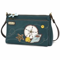 6" x 10" Turquoise Sand Dollar Deluxe Crossbody Purse