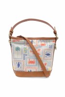 8" x 9" Coastal Icons Canvas Bucket Crossbody Purse