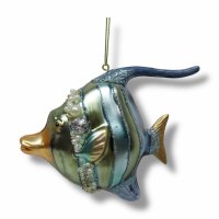 5" Blue Angelfish Glass Ornament