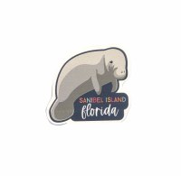 3" "Sanibel Island" Manatee Sticker