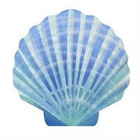 Pack of 20  5" Blue Shell Shape Beverage Napkin