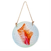 4.5" Round Multi Color Conch Suncatcher