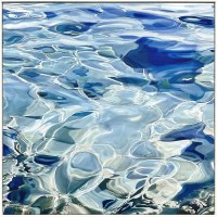 40" Sq Blue Reflections Framed Coastal Canvas