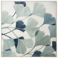 41" Sq Blue Ginkgo Framed Canvas