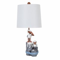 21" White Pelican Table Lamp