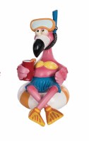 5.75" Polyresin Girl Flamingo in Floaty