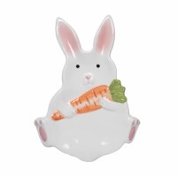 7" White Bunny Ceramic Spoon Rest