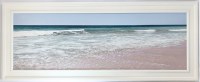 21" x 61" Calm Beach Photo Gel Textured Coastal Print in White Frame
