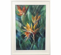43" x 31" Birds of Paradise 2 Gel Textured Framed Print