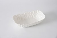 6" x 11" White Ripple Porcelain Bowl by Pampa Bay