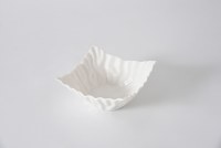 5" Sq White Ripple Porcelain Bowl by Pampa Bay
