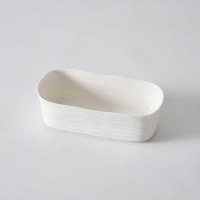 3" x 6" White Rib Porcelain Bowl by Pampa Bay