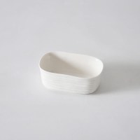 2.5" x 4" White Rib Porcelain Bowl by Pampa Bay